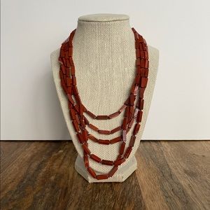 Red Stone Bead Necklace